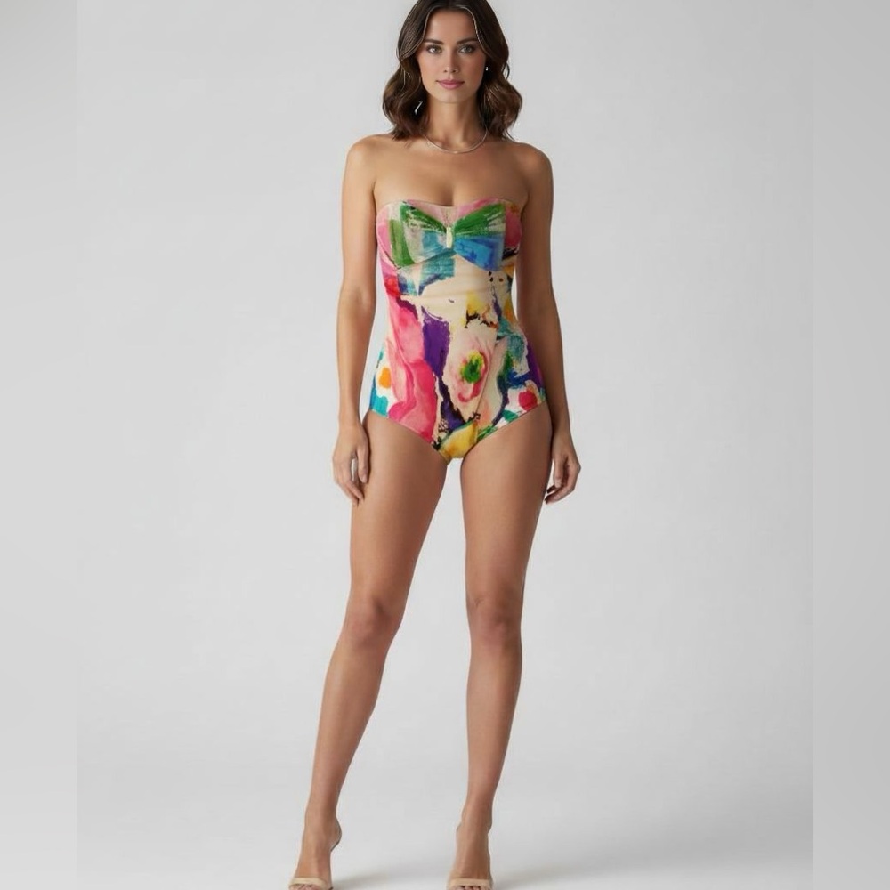 La Perla Multicolor Floral One Piece Swimsuit 46